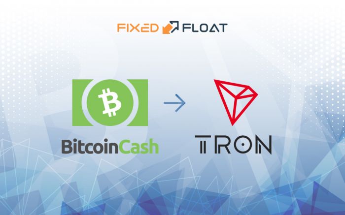 Câmbio Bitcoin Cash por Tron