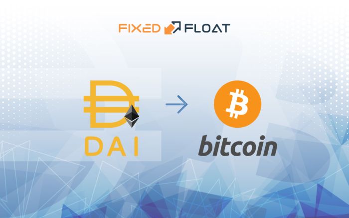 Exchange DAI (ERC20) to Bitcoin